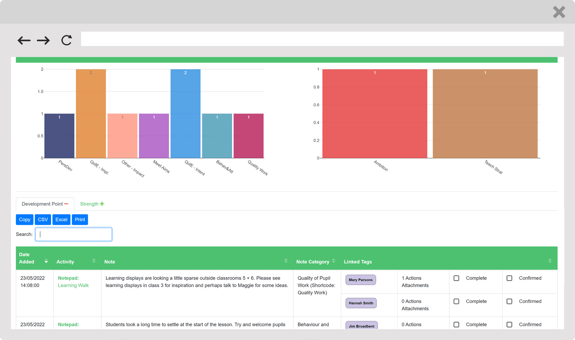 Teaching and learning quality assurance lessons learned school solutions system screenshot 4